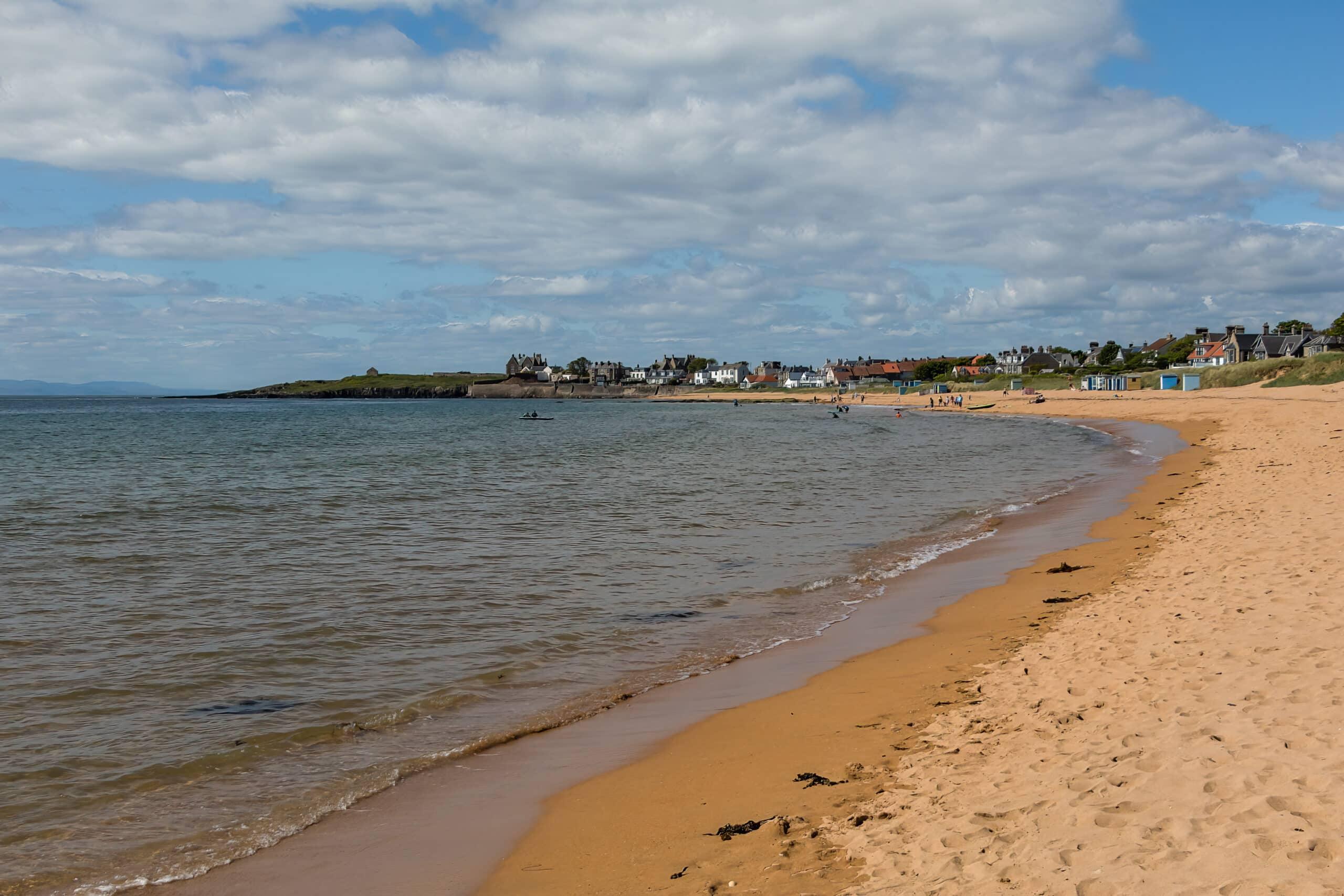 Elie beach with beach cricket