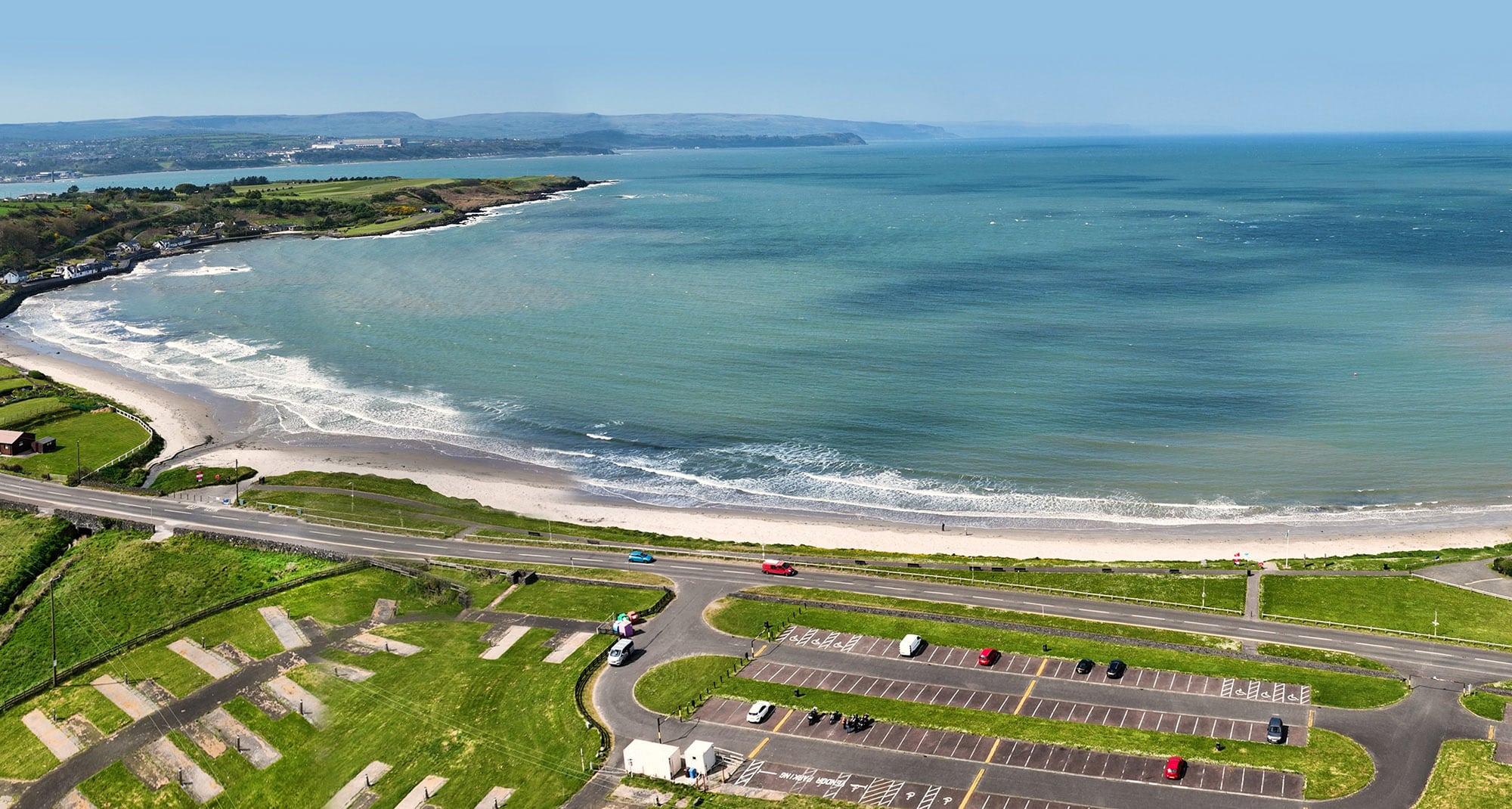 Larne beach and promenade